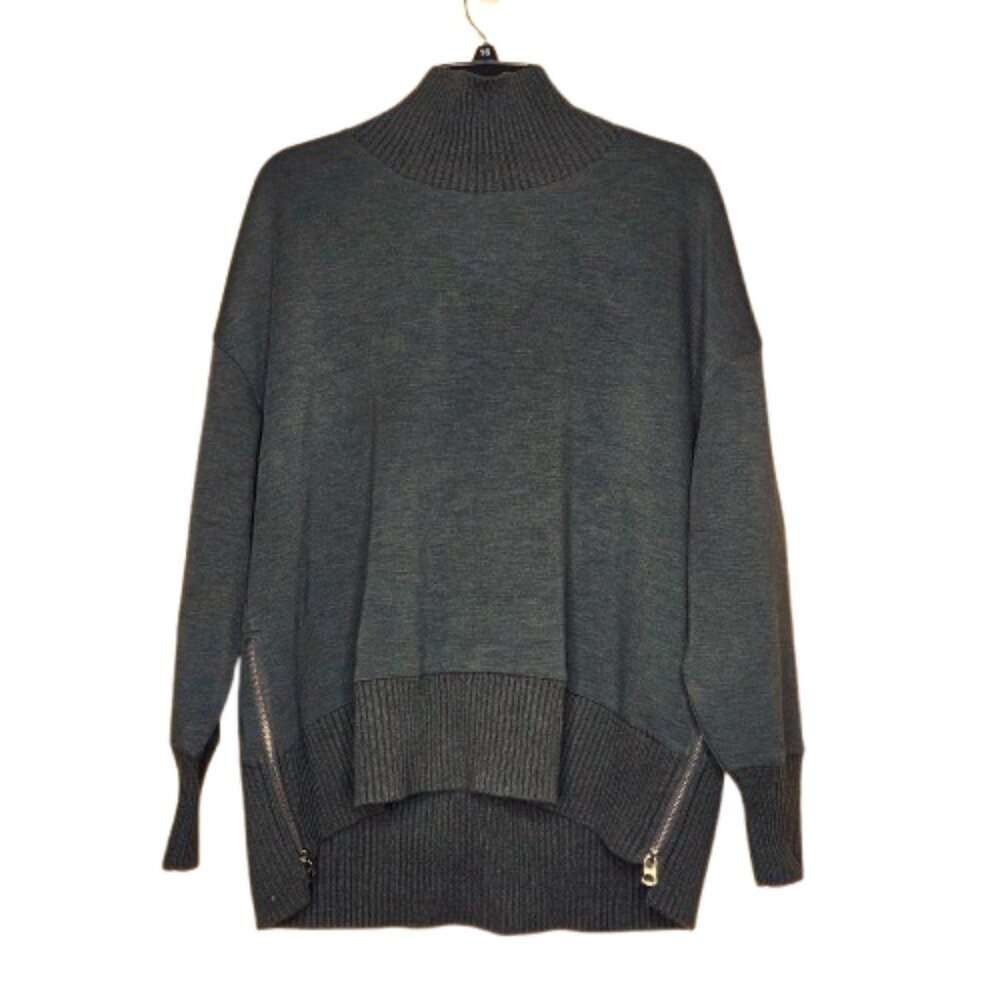 NWT Varley Women's Barker High Neck Sweatshirt - Olive Marl
